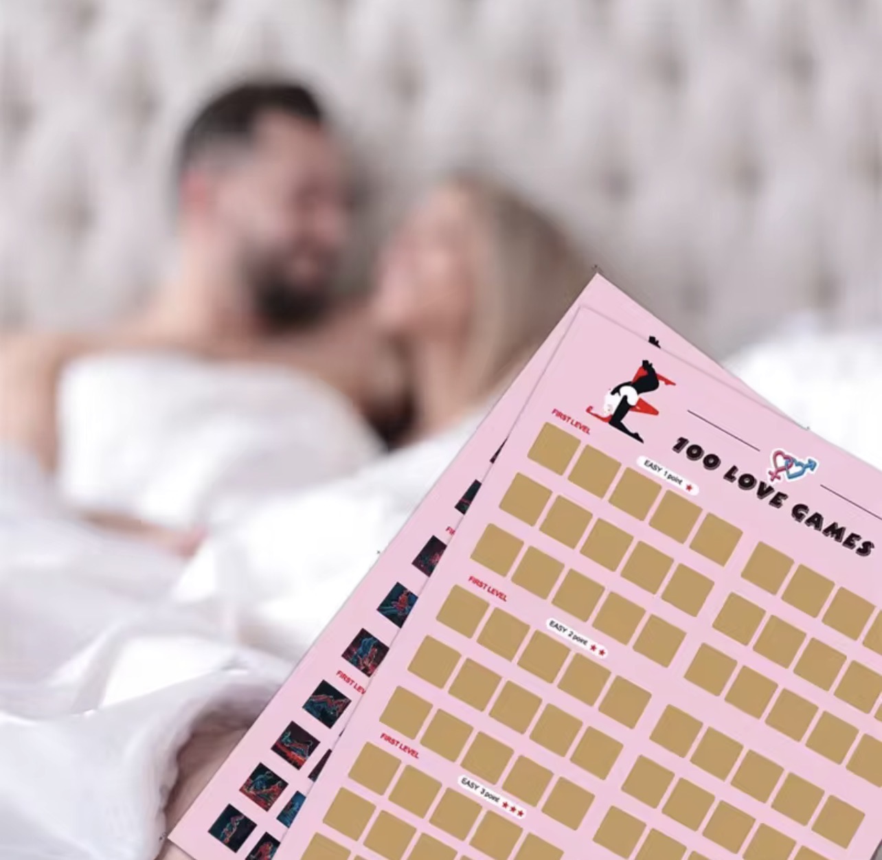 Affiche à gratter de 100 jeux d'amour pour couples